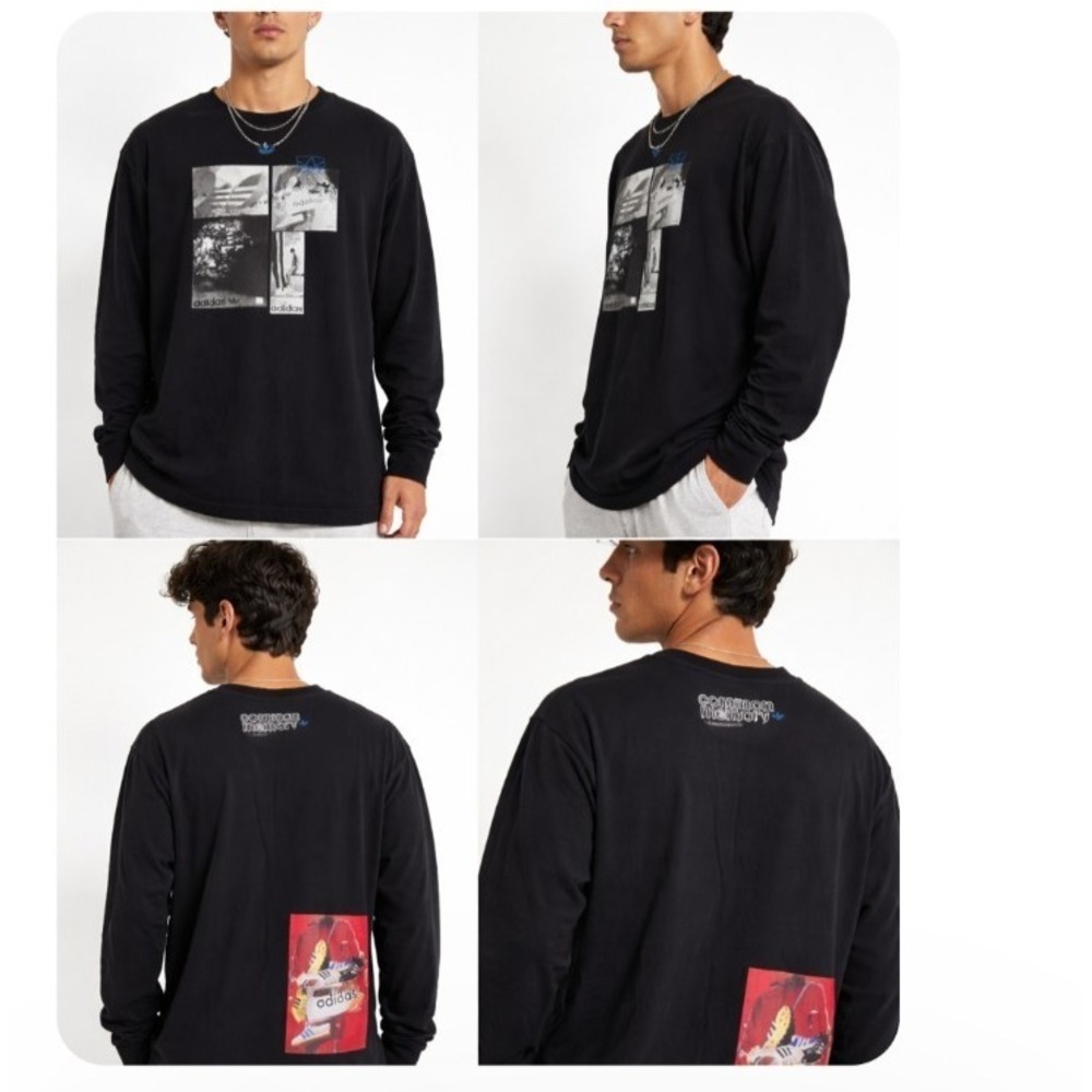 ADIDAS Original Common Memory long sleeves T-shirt, Black , size Large. 15B0423